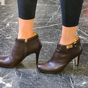 Coach Biancca Soft Calf Leather Ankle Boot in Chestnut